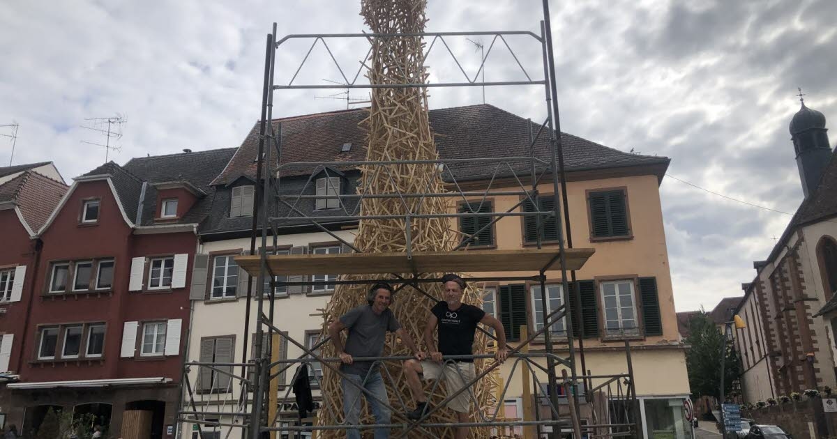 Saverne. Una alpaca de siete metros de altura en el centro de la ciudad.