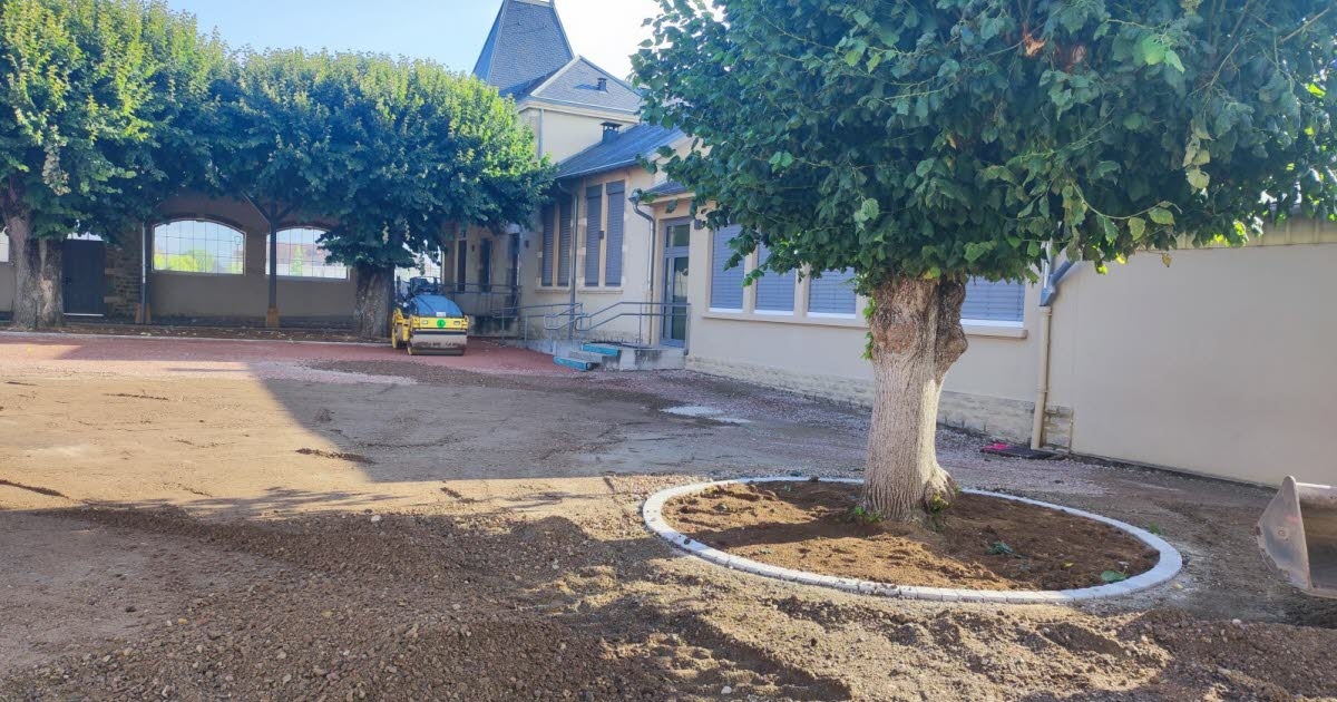 Génelard. La renovación del patio del colegio Jeannette-Guyot está en marcha.