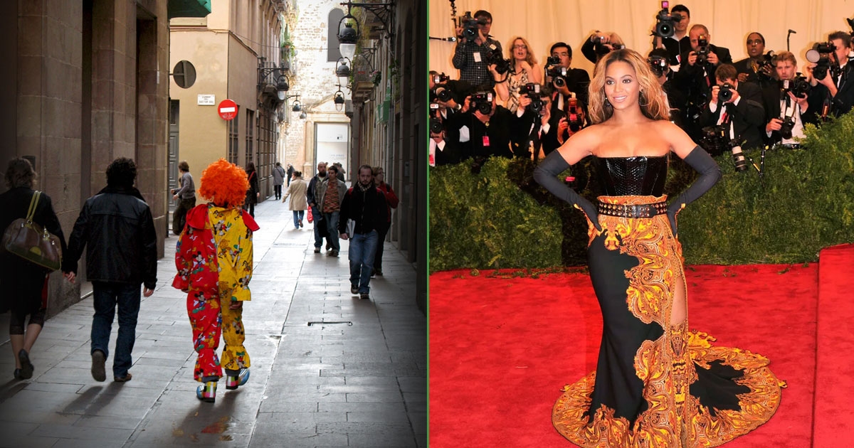 Payaso pasa afuera del MET Gala y periodistas quedan fascinados por su estilo conceptual
