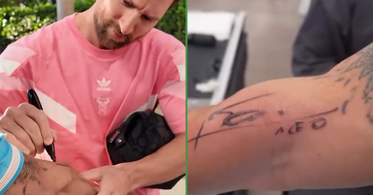 I z niezmywalnym tuszem: dziennikarz tatuuje sobie autograf Messiego