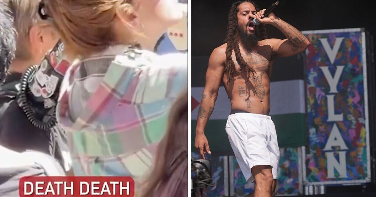 Un partisan de Palestine Action est surpris en train d'imiter le chant de Bob Vylan à Glastonbury