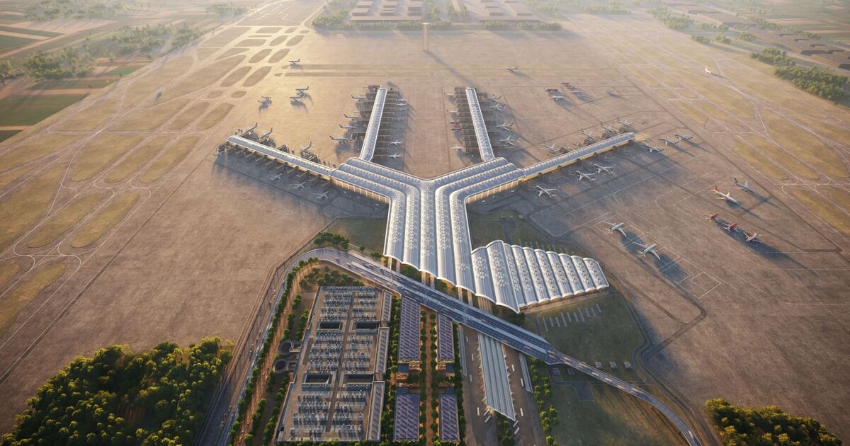 El enorme nuevo aeropuerto de 27.000 millones de libras que está a punto de construirse en medio de uno de los países más grandes de Europa.