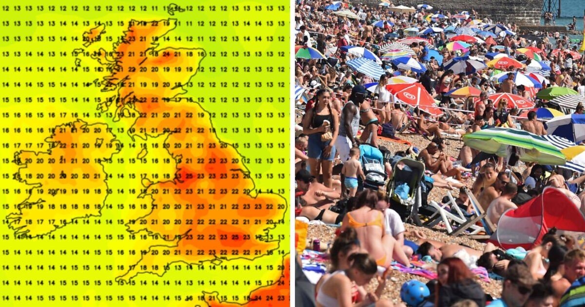Kaarten met warm weer tonen een 'mini-hittegolf' van 25 graden Celsius in Engeland en Schotland – controleer uw regio
