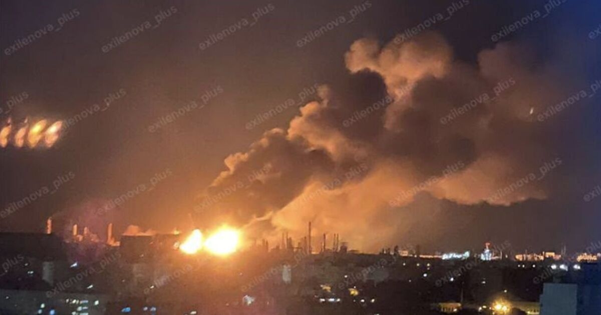 Russia burns as devastating drone strike tears through oil depot and wipes out production