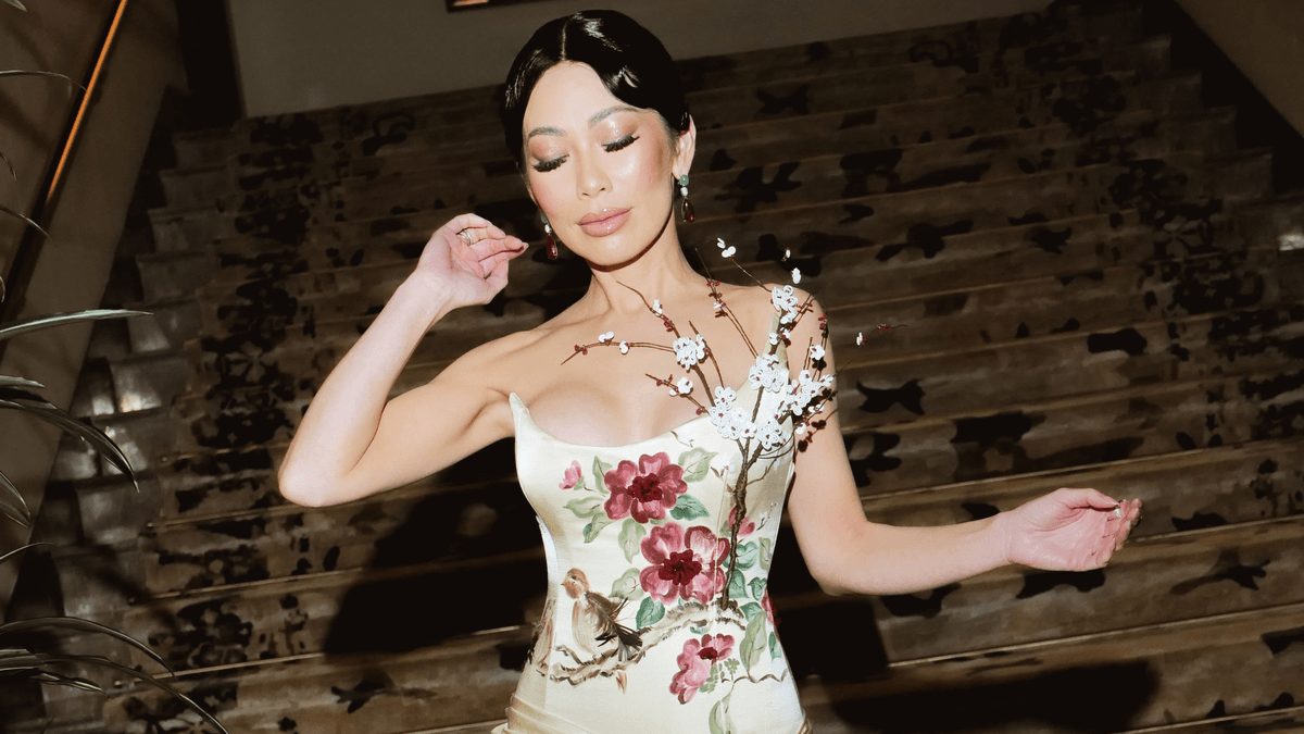 See Every Deeply Personal Detail From Christine Chiu's Custom Gold Gala Gown