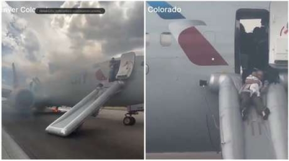 Denver: American Airlines plane bursts into smoke upon takeoff, sparking fear among passengers.