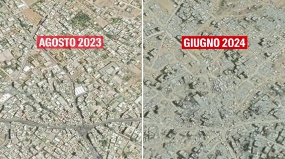 Gaza: Google Maps-Bilder zeigen einen Vergleich vor und nach dem Krieg.