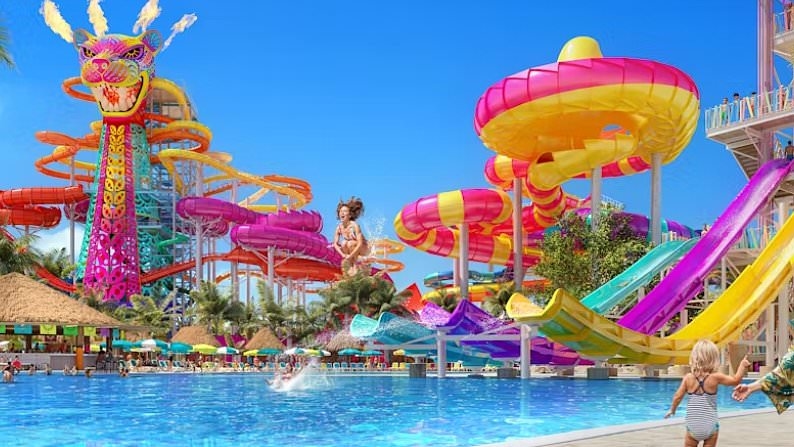 A Royal Caribbean inaugura o resort 'perfeito para um dia de praia' para passageiros de cruzeiros - com o rio tranquilo mais longo do mundo e o toboágua mais alto da América
