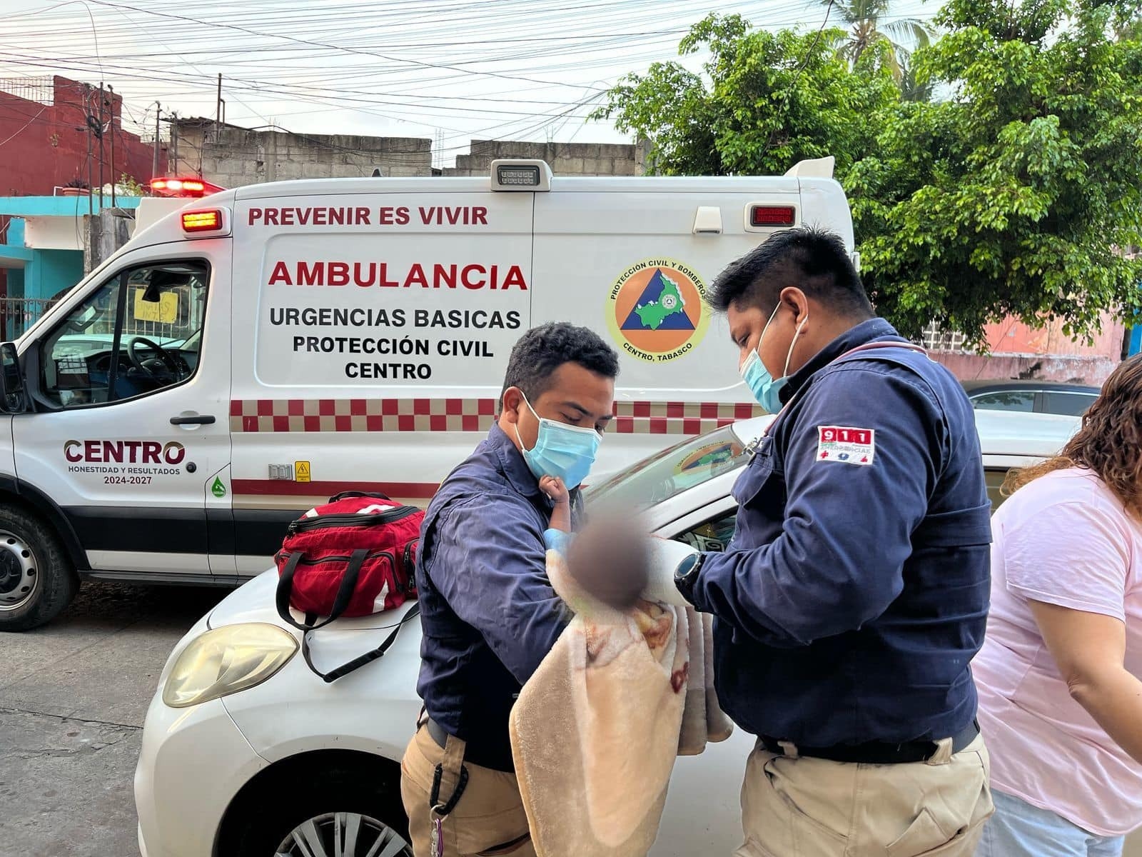 Um bebê foi abandonado nas ruas de Villahermosa, Tabasco