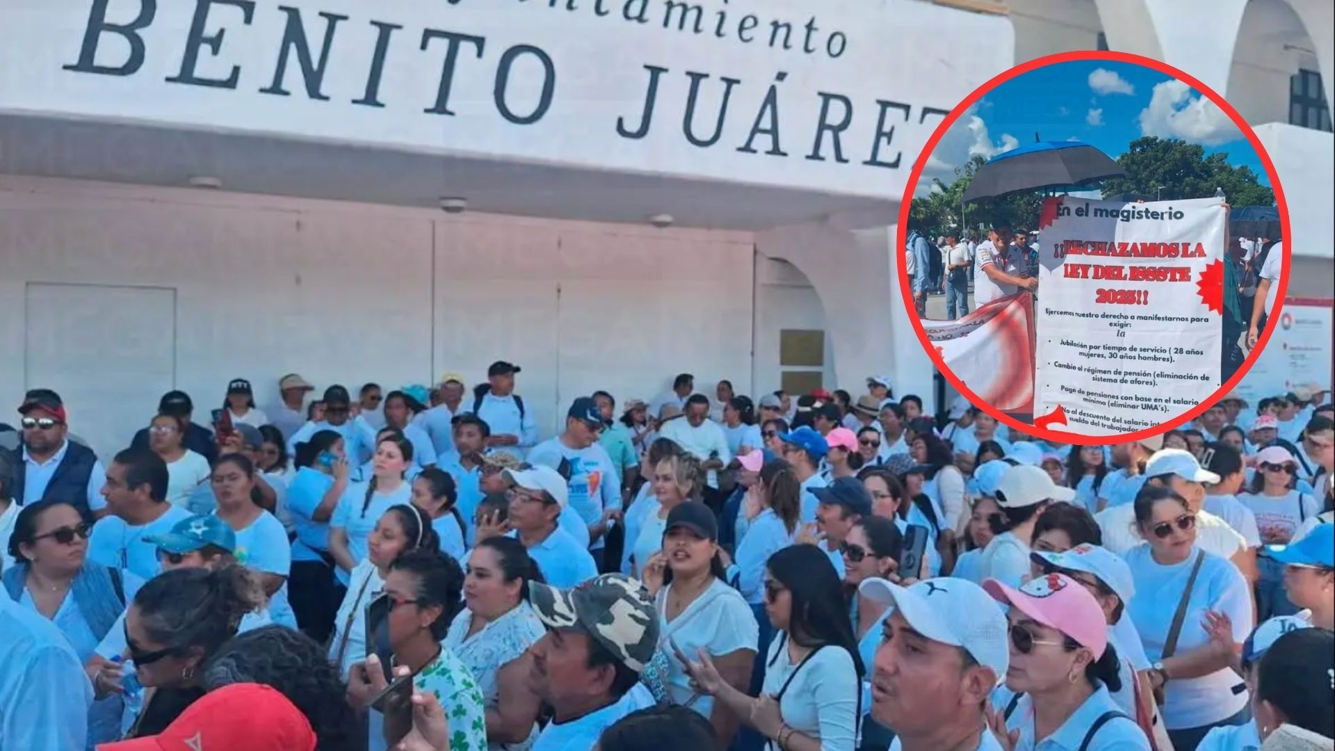 Protest in Cancun: leraren van Quintana Roo roepen op tot werkonderbreking