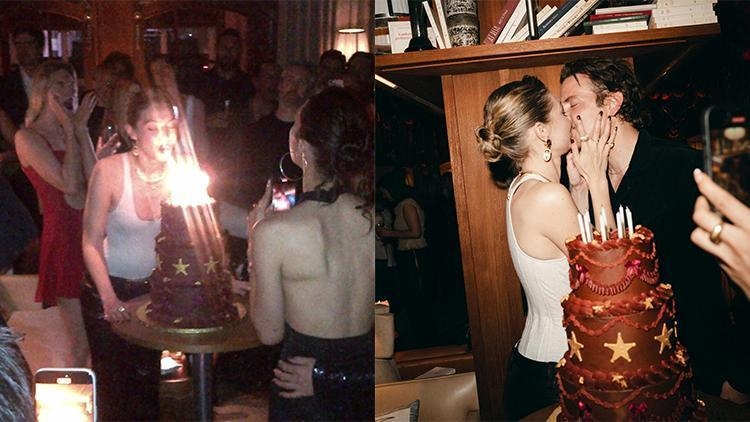 La première photo d’amour est arrivée après deux ans… Un baiser devant un gâteau d’anniversaire !