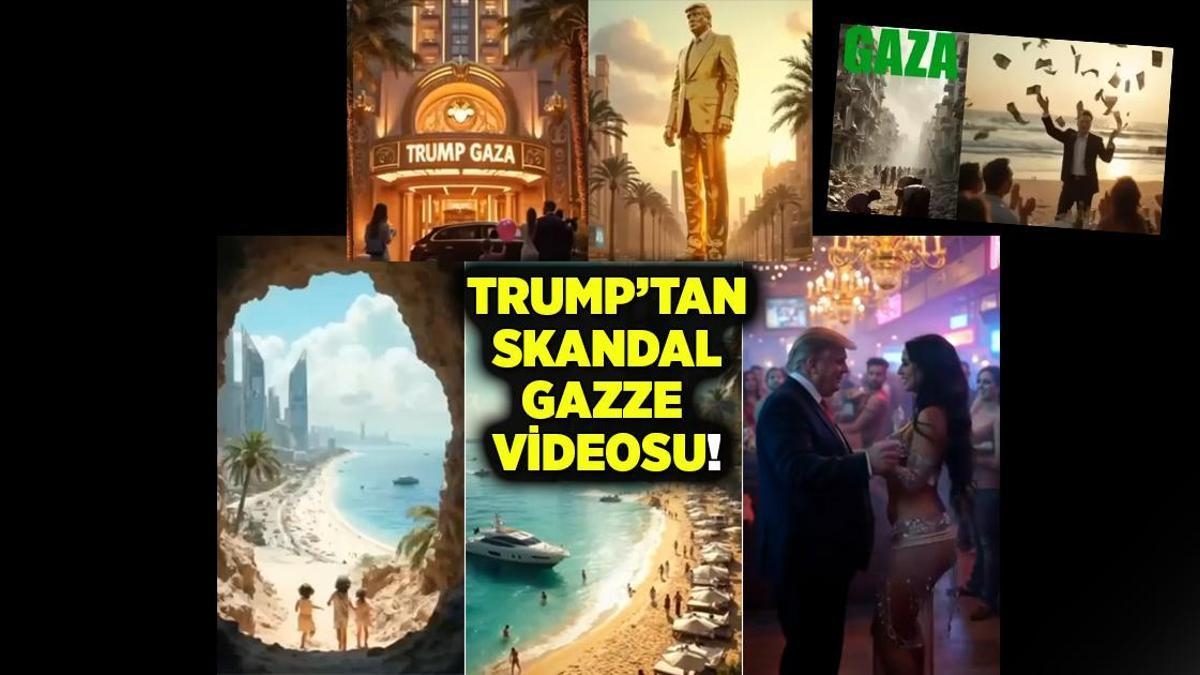 Trump'tan skandal video: Gazze'de tatilde, altından heykeli var, Musk para saçıyor!