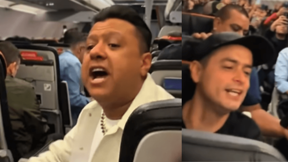 Rafael Santos, hijo de Diomedes Díaz, cantó para los pasajeros de un avión con destino al Festival Vallenato