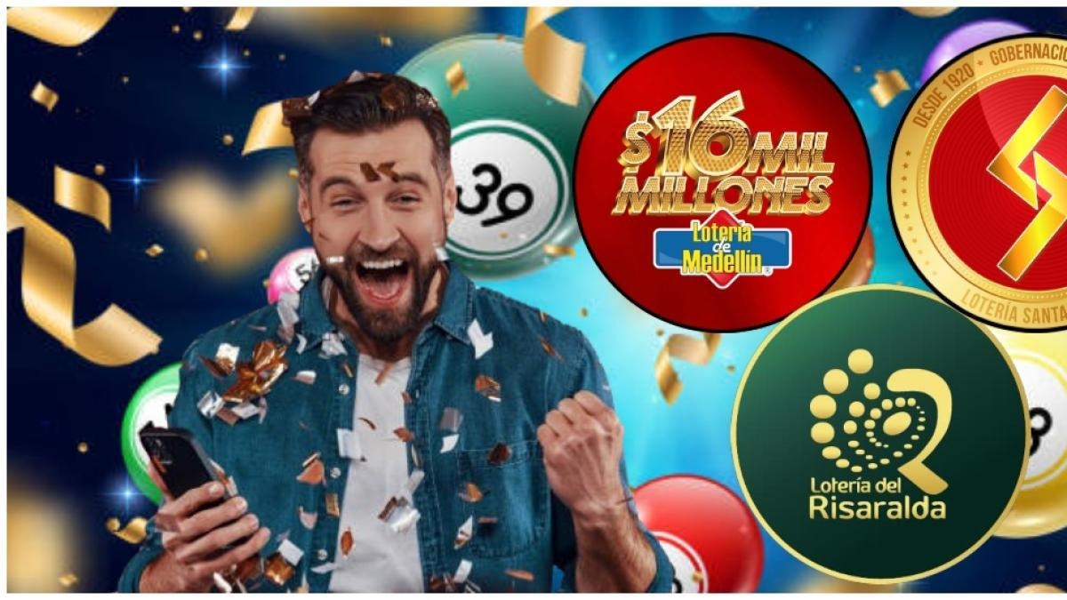 Resultados da Loteria de Medellín, Loteria de Santander e Loteria de Risaralda do último sorteio em 16 de maio