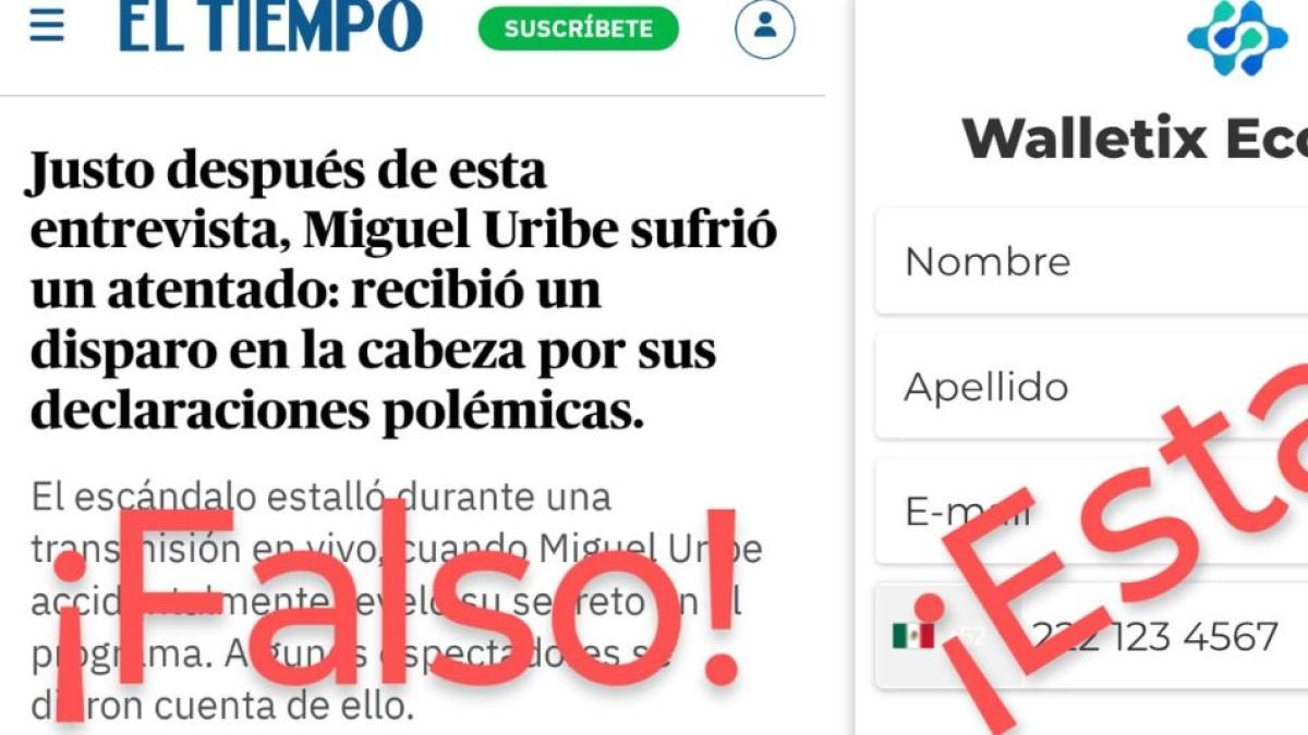 Walletix Ecológico, ein Betrug in Kolumbien, der es X ermöglicht, Miguel Uribes Bild zu verwenden und anzugreifen, um zu stehlen