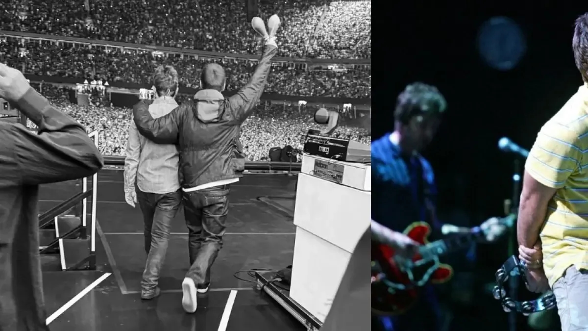 Liam und Noel Gallagher kehren überraschend Händchen haltend zum ersten Konzert von Oasis seit Jahren zurück.