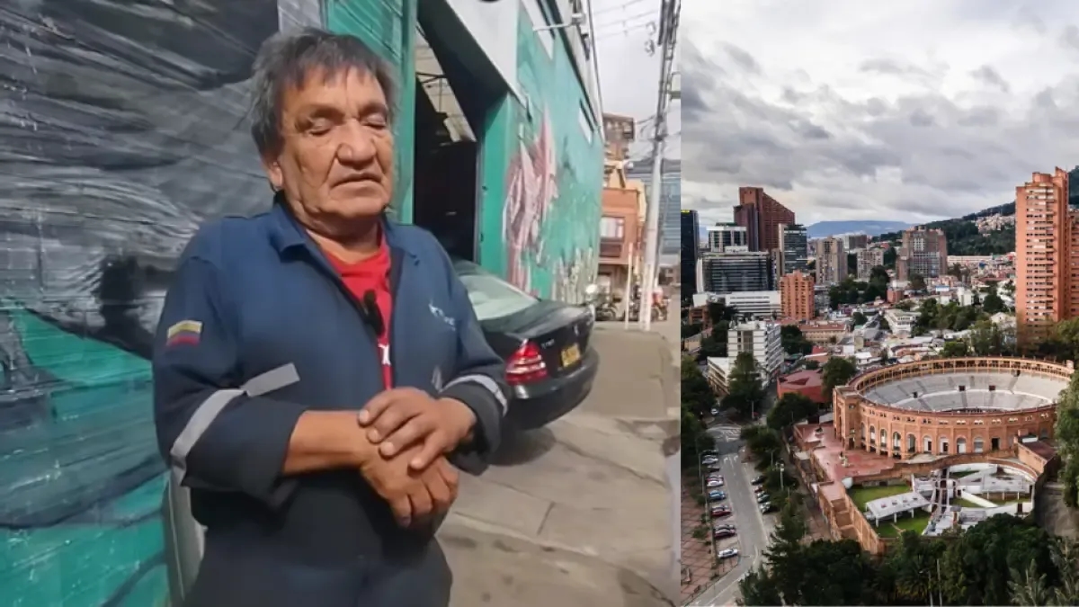 Jorge Cifuentes, the 75-year-old blind mechanic who works in Bogotá and went viral on social media.