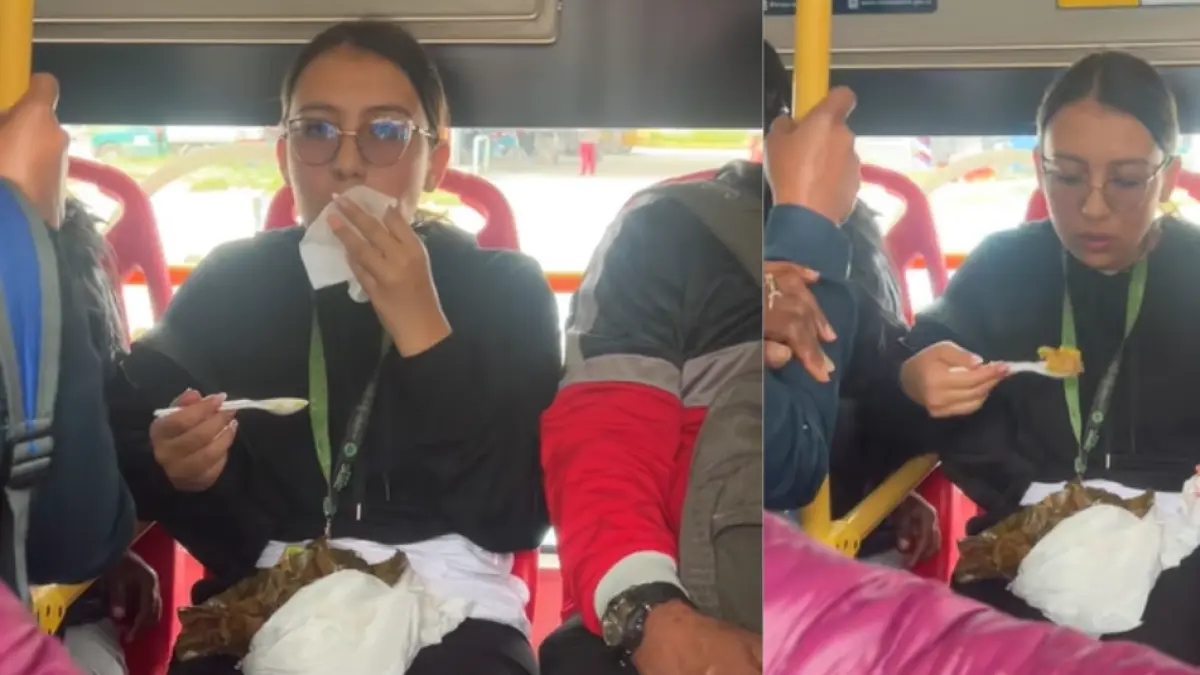 Frau macht in den sozialen Medien Schlagzeilen, weil sie in einem TransMilenio-Bus Tamales isst: „Wie respektlos!“