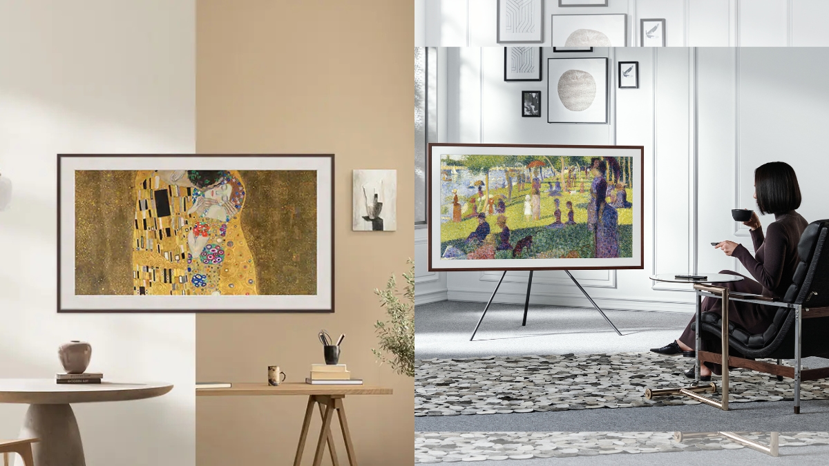 Samsung lança a tecnologia The Frame: televisores que reproduzem imagens de alta qualidade com inteligência artificial e resolução 4K.