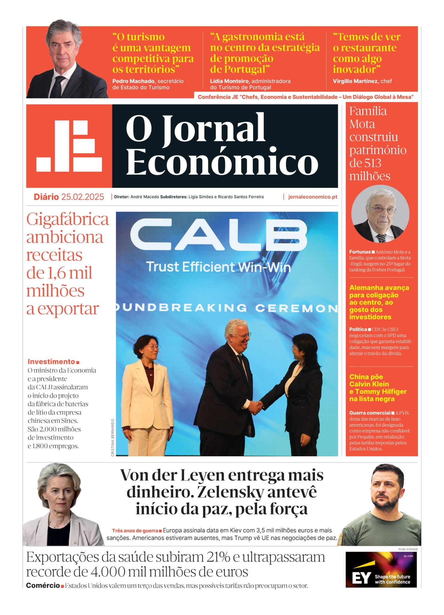 La portada del Jornal Económico del 25 de febrero