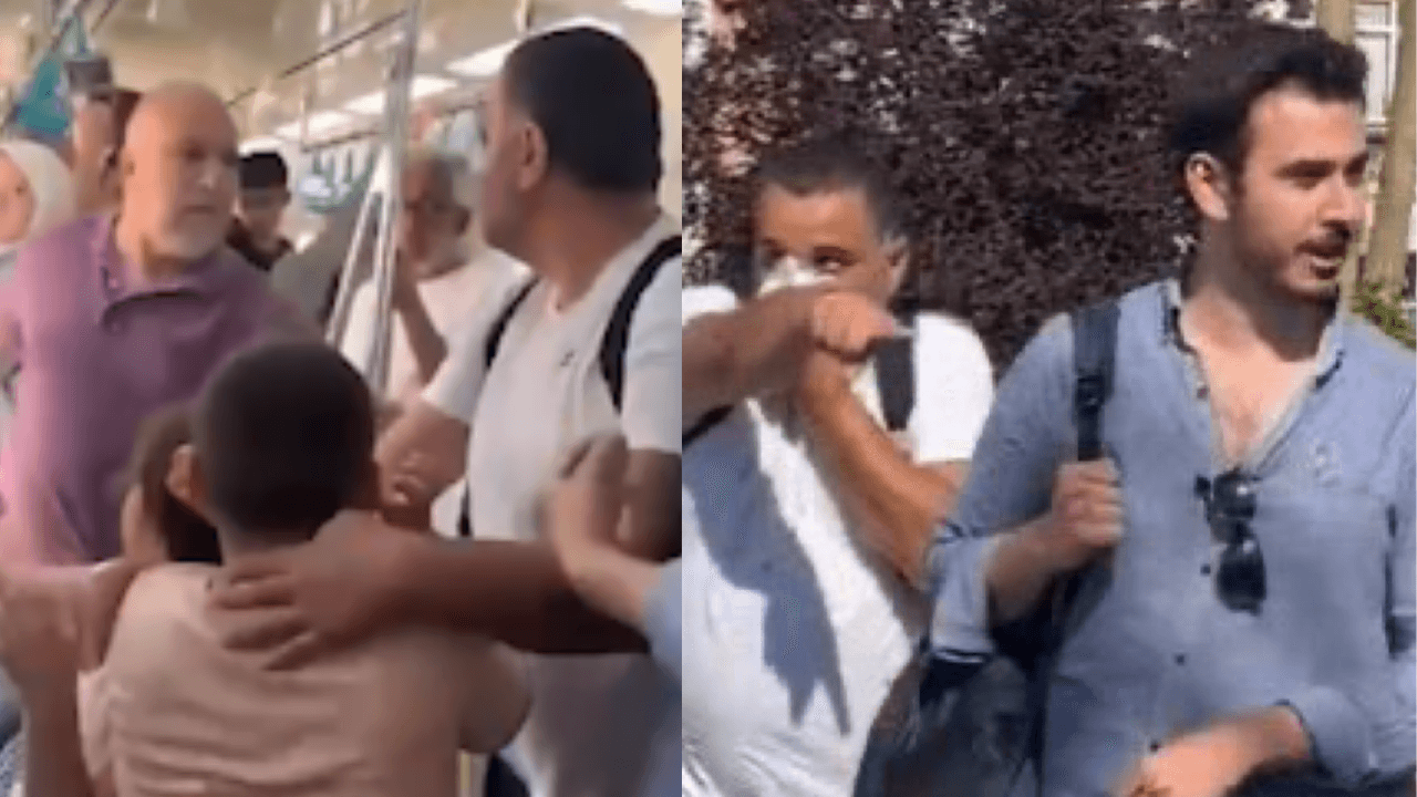 Şehir magandası! Çocuklarıyla Marmaray'a binen yolcunun burnunu kırdı