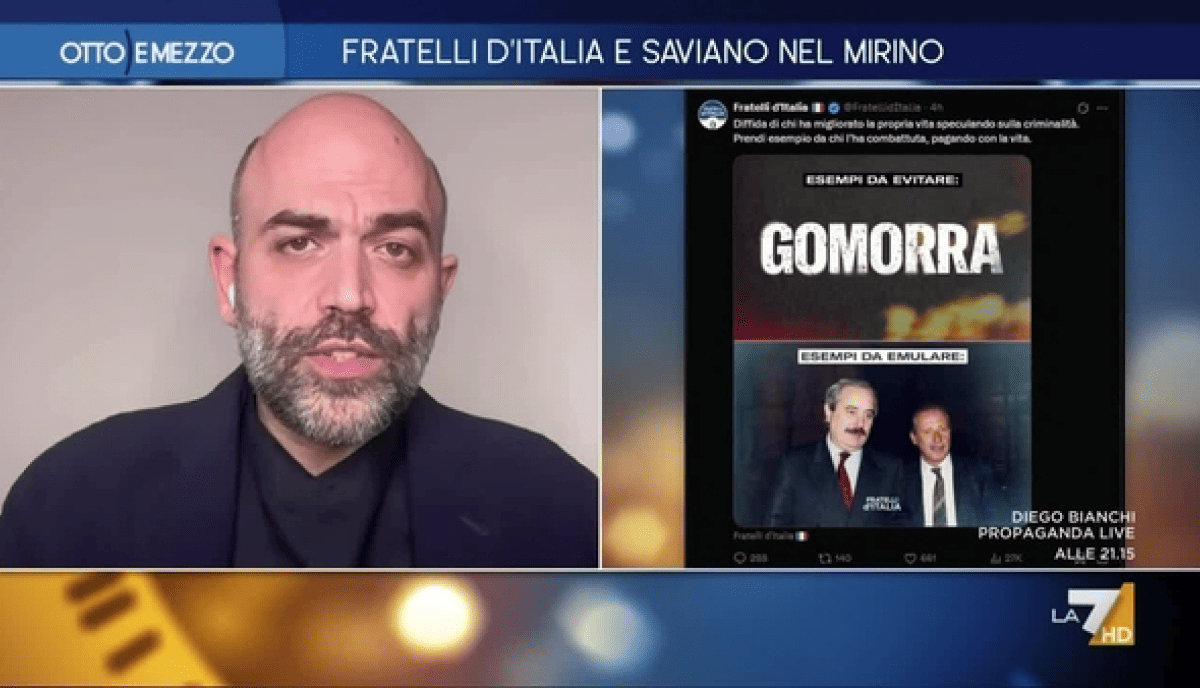 Capaci ve Saviano hala FdI'ye karşı: "Bu bir parti değil, bir çete"