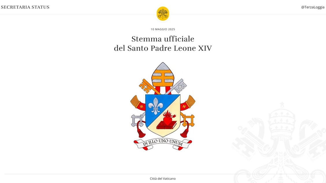 Lírio e Sagrado Coração, este é o brasão papal de Leão XIV