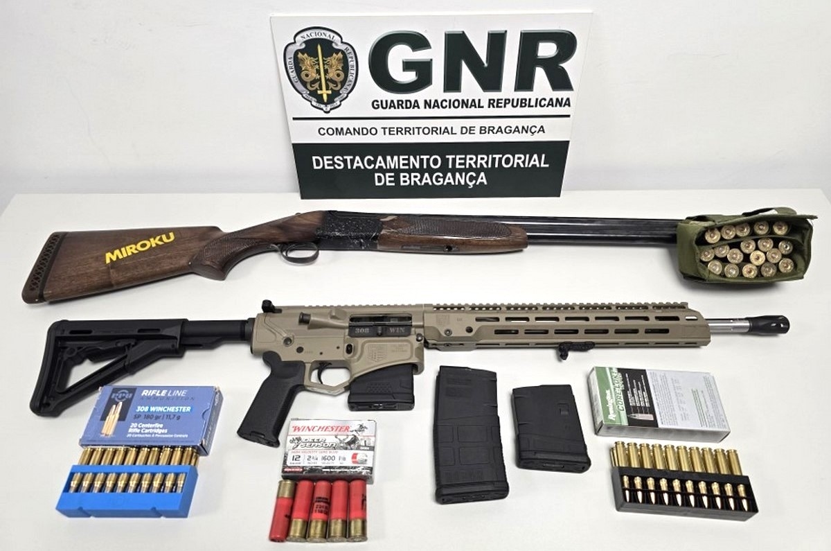GNR detém homem por ameaças e apreende armas e munições
