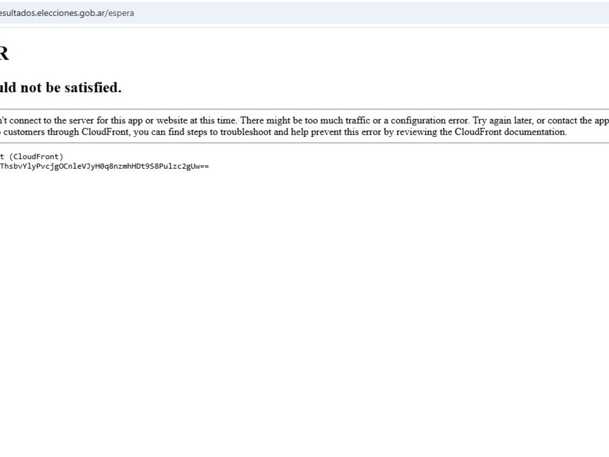 "Error 403": The 2025 election results page is down.