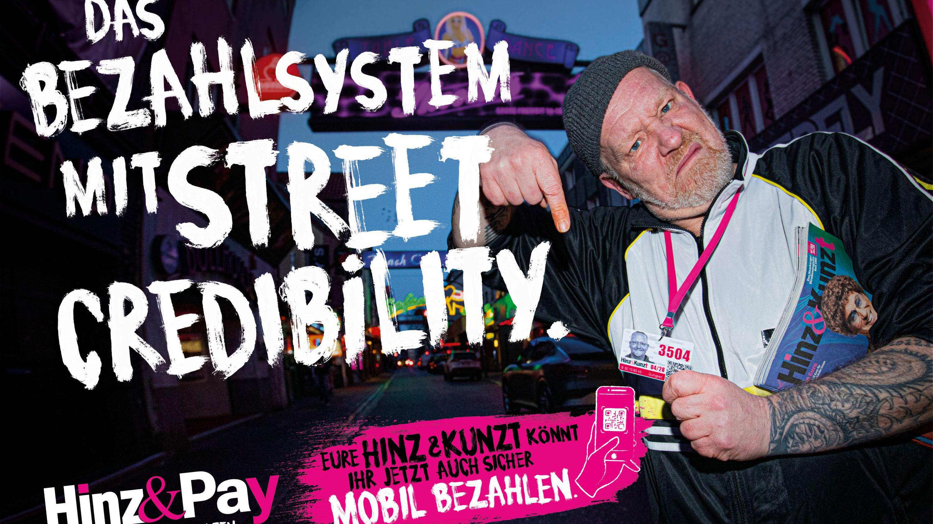 Campaign by KNSK: Hinz&Kunzt introduces cashless payment for street magazine