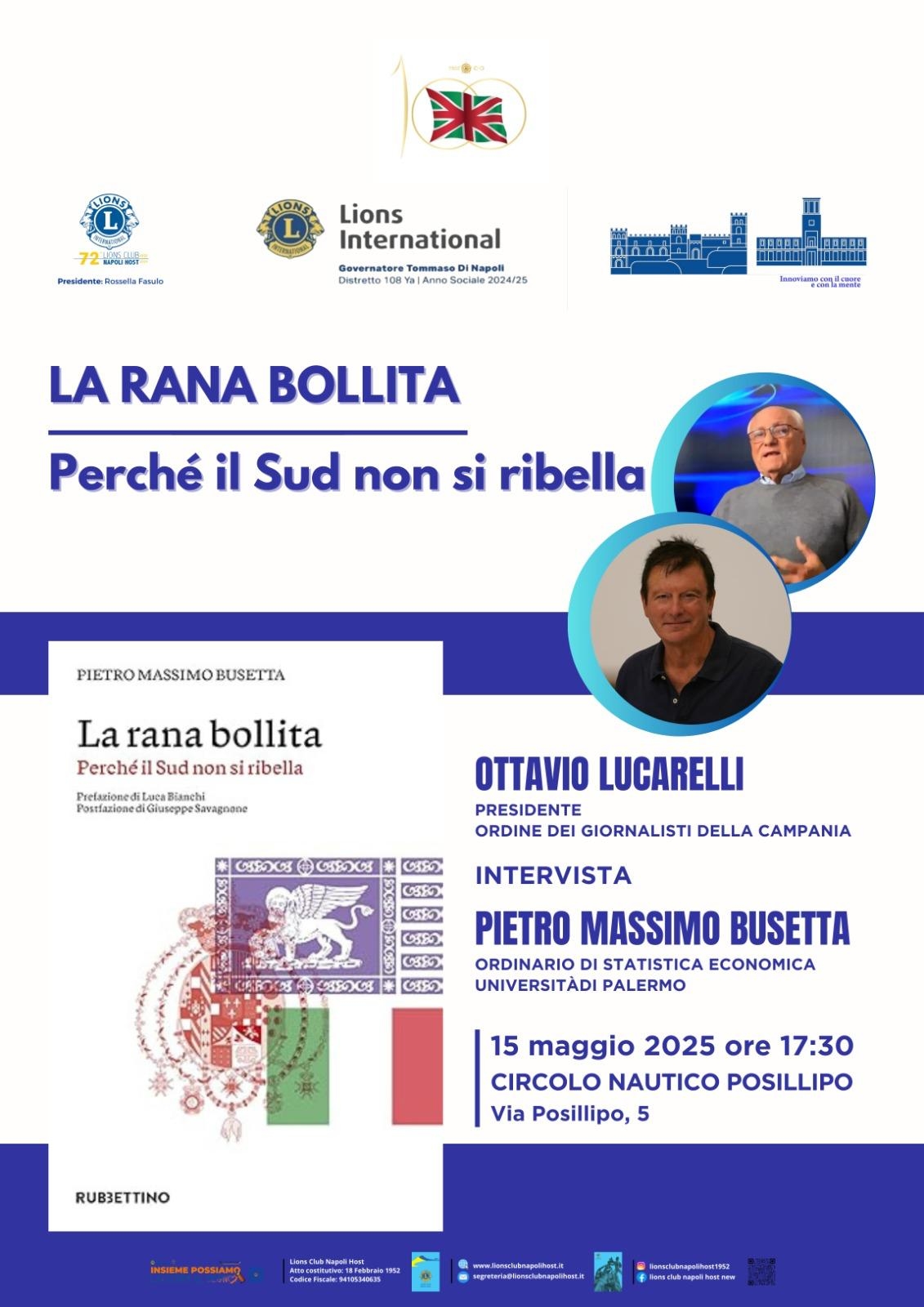 Warum rebelliert der Süden nicht? „Der gekochte Frosch“ von Pietro Massimo Busetta morgen im Circolo Posillipo