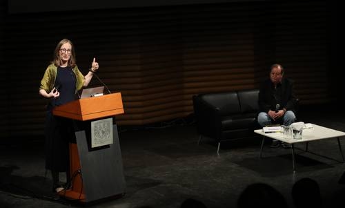 Astronomer Emma Sanders performed at the Aleph: Festival of Art and Science, UNAM