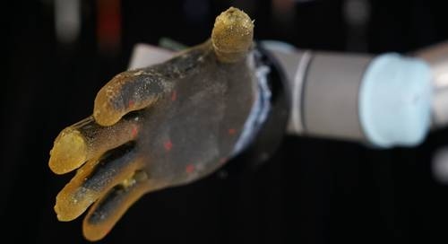 Roboterhaut entwickelt, die Druck, Temperatur und Schmerz erkennen kann