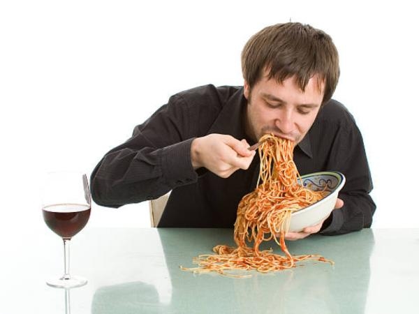 What does it mean when someone eats too fast, according to psychology?