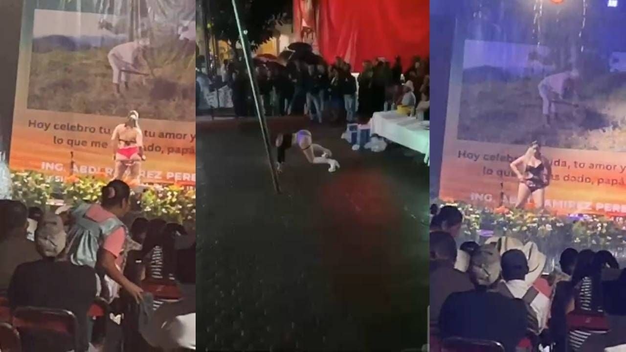 Das Rathaus von Olintla in Puebla feiert den Vatertag mit exotischen Tänzern.