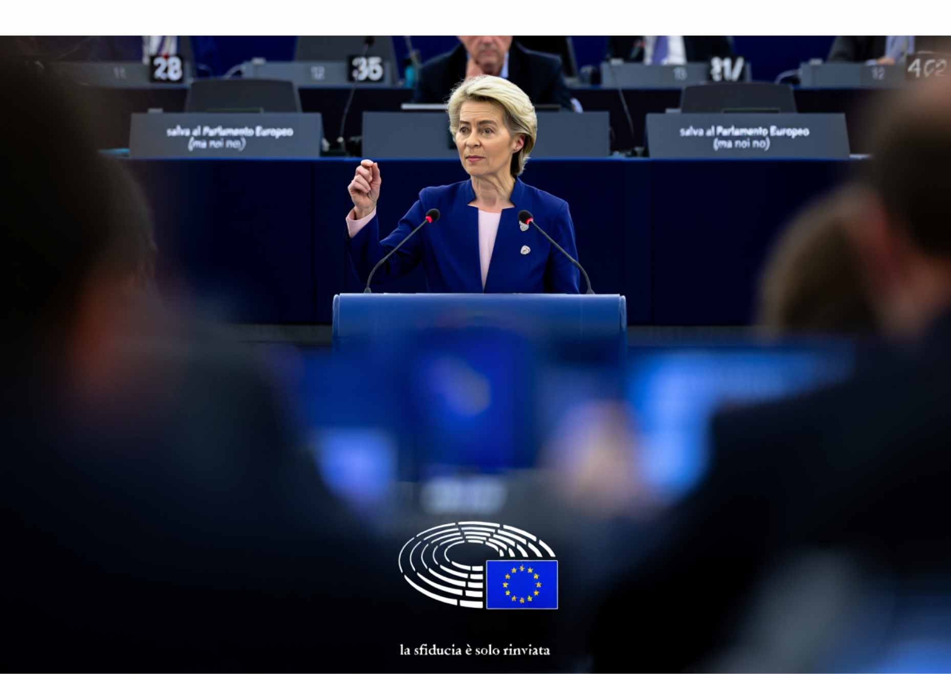 Ursula von der Leyen "saves" the European Parliament (but not us): the no-confidence vote is merely postponed.