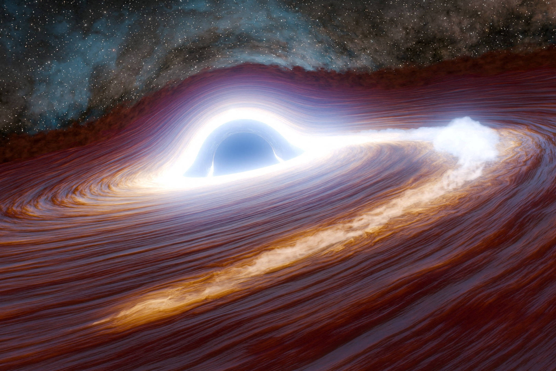 Yıldız yutan kara delik rekor kıran enerjik bir patlamaya yol açtı.