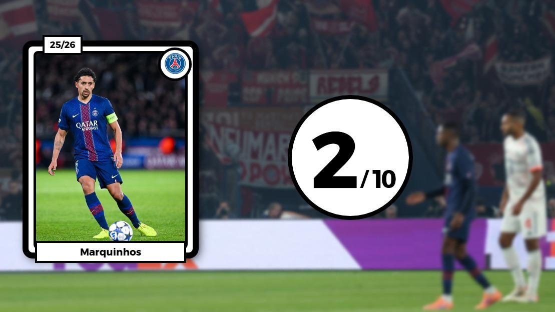 Las valoraciones de los parisinos: Marquinhos fue desastroso, Barcola desperdició demasiadas oportunidades y Kvaratskhelia se quejó demasiado.