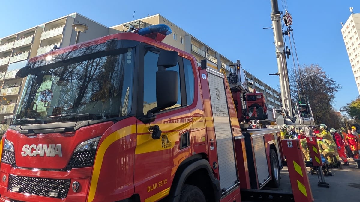 Dresde : Un ouvrier fait une chute de plusieurs mètres sur un chantier.