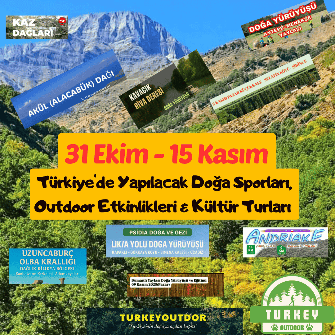 Outdoor-Aktivitäten, Kulturreisen und Naturausflüge in der Türkei (31. Oktober - 15. November)