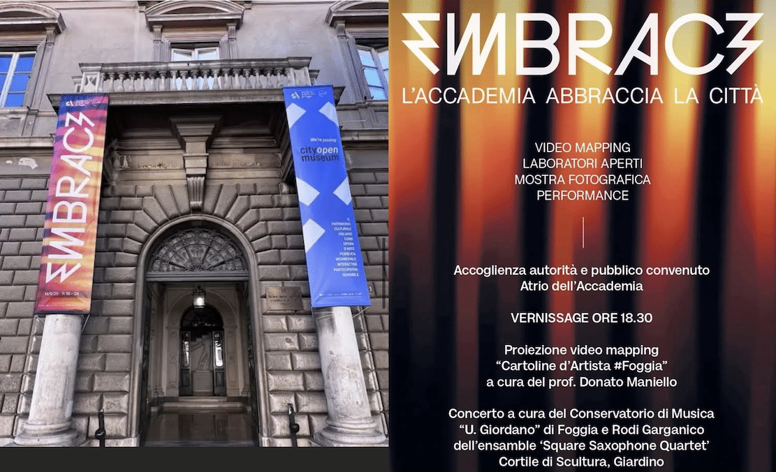 Die Akademie der Schönen Künste von Foggia präsentiert der Stadt die Veranstaltung „Umarmung“, ein Modell für die zukünftige Akademie.